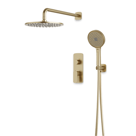 Artos Harmony Thermostatic Shower Trim Kit with Hand Shower in Satin Brass – 12" Shower Head Size – PS140C12TRSB