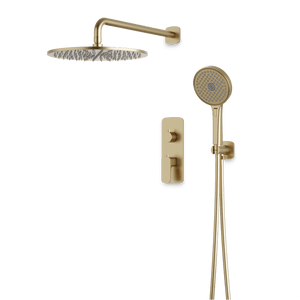 Artos Harmony Thermostatic Shower Trim Kit with Hand Shower in Satin Brass – 12" Shower Head Size – PS140W12TRSB