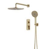 Artos Harmony Thermostatic Shower Trim Kit with Hand Shower in Satin Brass – 8" Shower Head Size – PS140C8TRSB