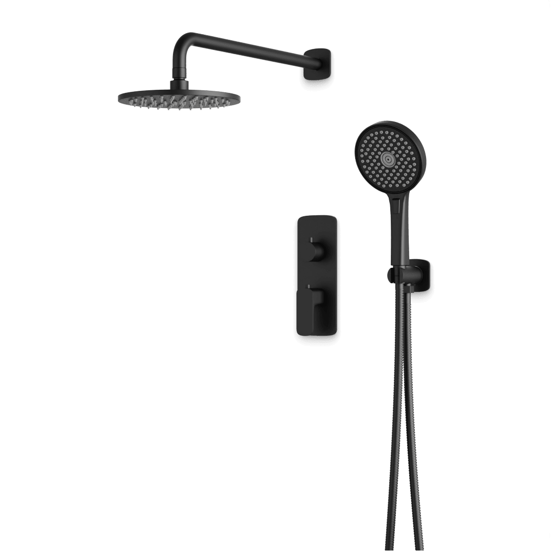 Artos Harmony Thermostatic Shower Trim Kit with Hand Shower in Matte Black – 10" (standard) Shower Head Size – PS140C10TRBK