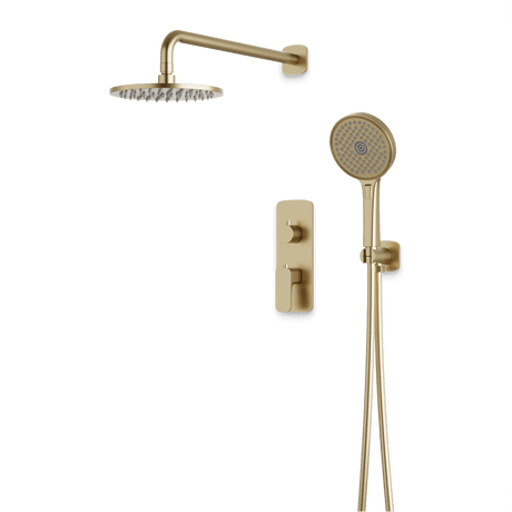 Artos Harmony Thermostatic Shower Trim Kit with Hand Shower in Satin Brass – 12" Shower Head Size – PS140C12TRSB