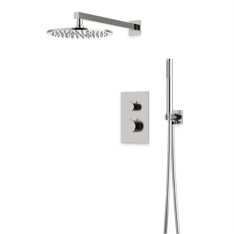 Artos Otella Thermostatic Shower Trim Kit with Hand Shower in Brushed Nickel – Wide Control Trim Style – PS141BN