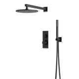 Artos Otella Thermostatic Shower Trim Kit with Hand Shower in Matte Black – Wide Control Trim Style – PS141BK