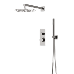 Artos Otella Thermostatic Shower Trim Kit with Hand Shower in Brushed Nickel – Wide Control Trim Style – PS141BN