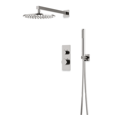 Artos Otella Thermostatic Shower Trim Kit with Hand Shower in Brushed Nickel – Wide Control Trim Style – PS141BN