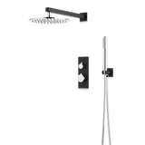 Artos Otella Thermostatic Shower Trim Kit with Hand Shower in Chrome/Matte Black – Wide Control Trim Style – PS141CHB