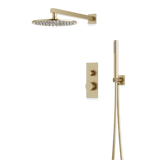 Artos Otella Thermostatic Shower Trim Kit with Hand Shower in Satin Brass – Wide Control Trim Style – PS141SB