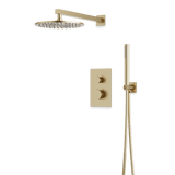 Artos Otella Thermostatic Shower Trim Kit with Hand Shower in Satin Brass – Wide Control Trim Style – PS141SB