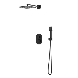 Artos Transitional Thermostatic Shower Trim Kit with Wall Mount Shower Head, Hand Shower in Matte Black – PS142BK