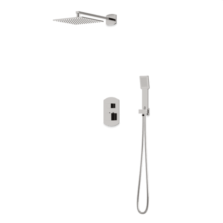 Artos Transitional Thermostatic Shower Trim Kit with Wall Mount Shower Head, Hand Shower in Brushed Nickel – PS142BN