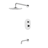 Artos Opera Thermostatic Shower Trim Kit with Wall Mount Shower Head, Tub Filler in Chrome – Wide Control Trim Style – PS144CH