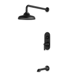 Artos Classic Thermostatic Shower Trim Kit with Tub Filler in Matte Black – Wide Control Trim Style – PS144DCLBK