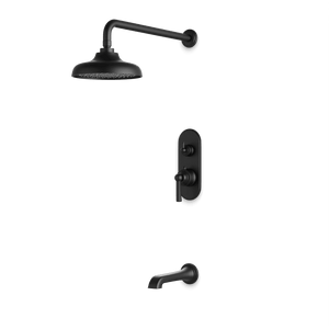 Artos Classic Thermostatic Shower Trim Kit with Tub Filler in Matte Black – Wide Control Trim Style – PS144DCLBK