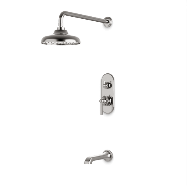 Artos Classic Thermostatic Shower Trim Kit with Tub Filler in Brushed Nickel – Wide Control Trim Style – PS144DCLBN