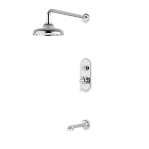 Artos Classic Thermostatic Shower Trim Kit with Tub Filler in Chrome – Wide Control Trim Style – PS144DCLCH