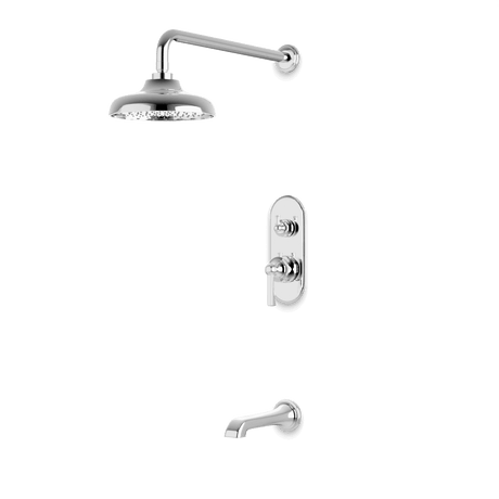 Artos Classic Thermostatic Shower Trim Kit with Tub Filler in Chrome – Wide Control Trim Style – PS144DCLCH
