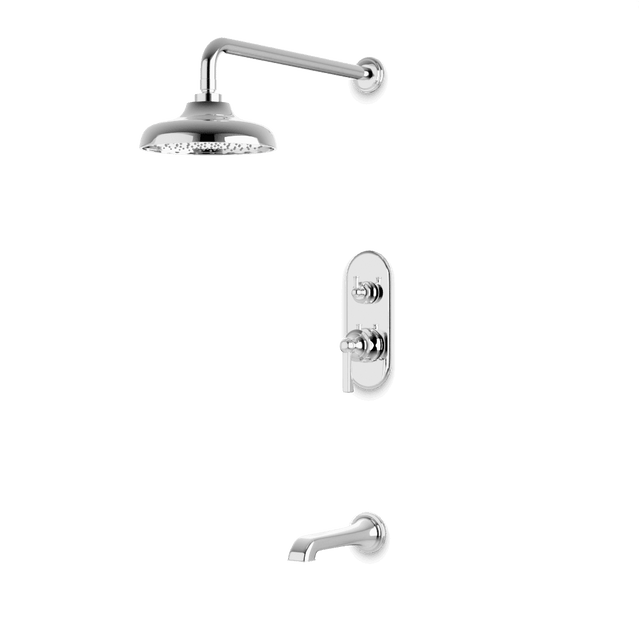 Artos Classic Thermostatic Shower Trim Kit with Tub Filler in Chrome – Wide Control Trim Style – PS144DCLCH