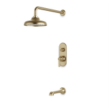Artos Classic Thermostatic Shower Trim Kit with Tub Filler in Satin Brass – Wide Control Trim Style – PS144DCLSB