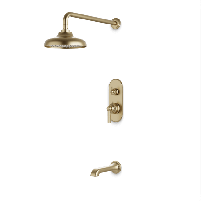 Artos Classic Thermostatic Shower Trim Kit with Tub Filler in Satin Brass – Wide Control Trim Style – PS144DCLSB