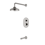 Artos Classic Thermostatic Shower Trim Kit with Tub Filler in Brushed Nickel – Wide Control Trim Style – PS144DCLBN