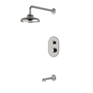 Artos Classic Thermostatic Shower Trim Kit with Tub Filler in Brushed Nickel – Wide Control Trim Style – PS144DCLBN