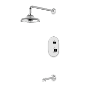 Artos Classic Thermostatic Shower Trim Kit with Tub Filler in Chrome – Wide Control Trim Style – PS144DCLCH