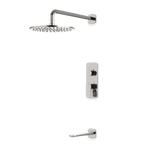 Artos Harmony Thermostatic Shower Trim Kit with Tub Filler in Brushed Nickel – 8" Shower Head Size – PS144W8TRBN