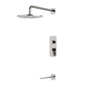 Artos Harmony Thermostatic Shower Trim Kit with Tub Filler in Brushed Nickel – 8" Shower Head Size – PS144W8TRBN