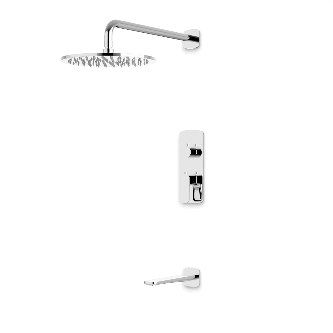Artos Harmony Thermostatic Shower Trim Kit with Tub Filler in Chrome – 8" Shower Head Size – PS144W8TRCH