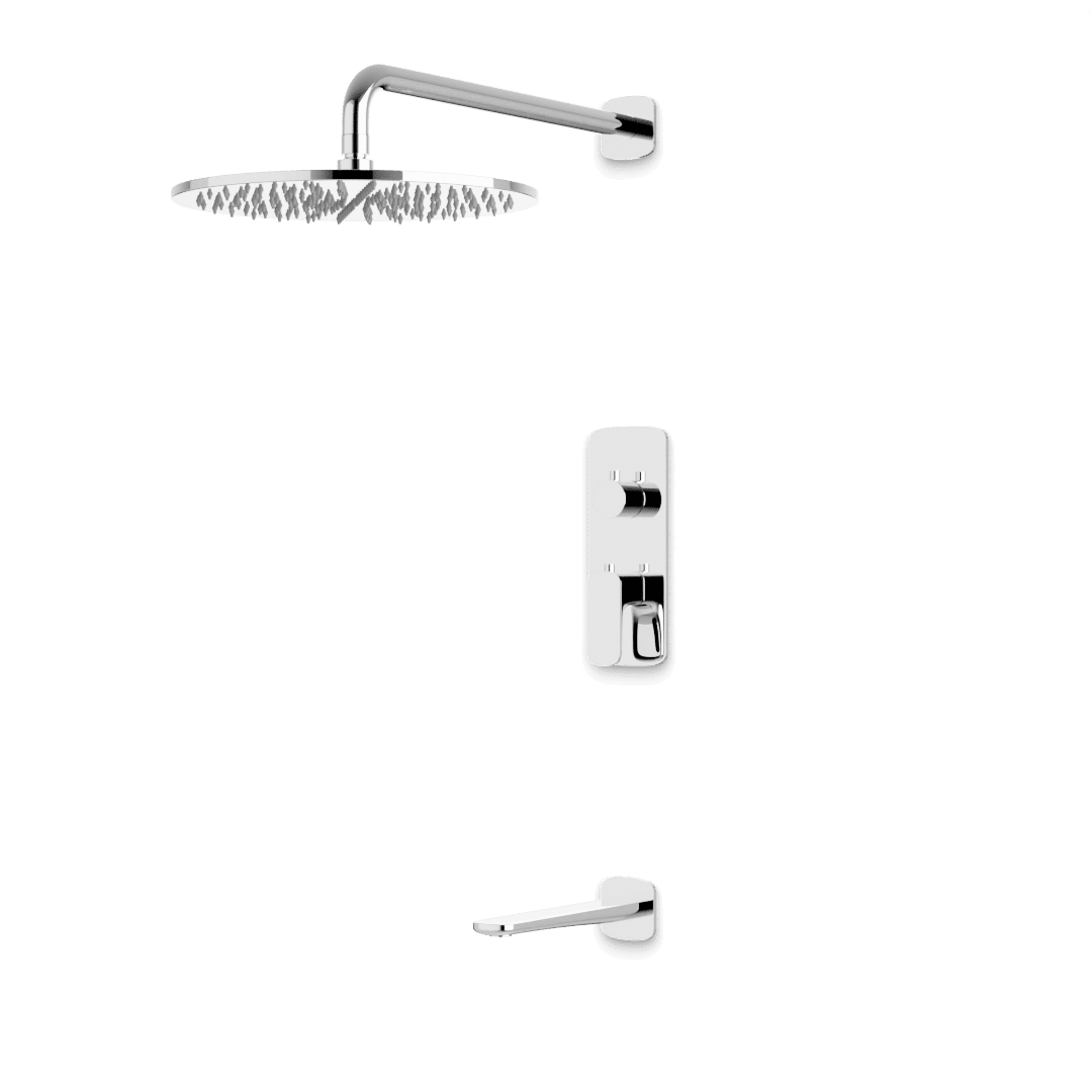 Artos Harmony Thermostatic Shower Trim Kit with Tub Filler in Chrome – 12" Shower Head Size – PS144W12TRCH