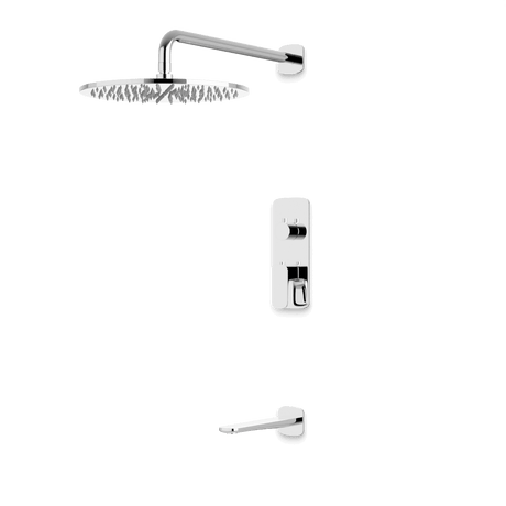 Artos Harmony Thermostatic Shower Trim Kit with Tub Filler in Chrome – 12" Shower Head Size – PS144W12TRCH
