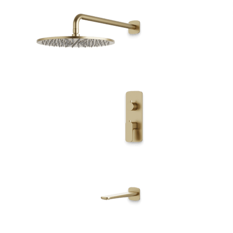 Artos Harmony Thermostatic Shower Trim Kit with Tub Filler in Satin Brass – 8" Shower Head Size – PS144W8TRSB