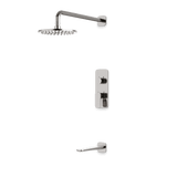 Artos Harmony Thermostatic Shower Trim Kit with Tub Filler in Brushed Nickel – 8" Shower Head Size – PS144W8TRBN
