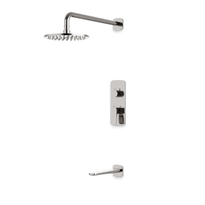 Artos Harmony Thermostatic Shower Trim Kit with Tub Filler in Brushed Nickel – 12" Shower Head Size – PS144W12TRBN