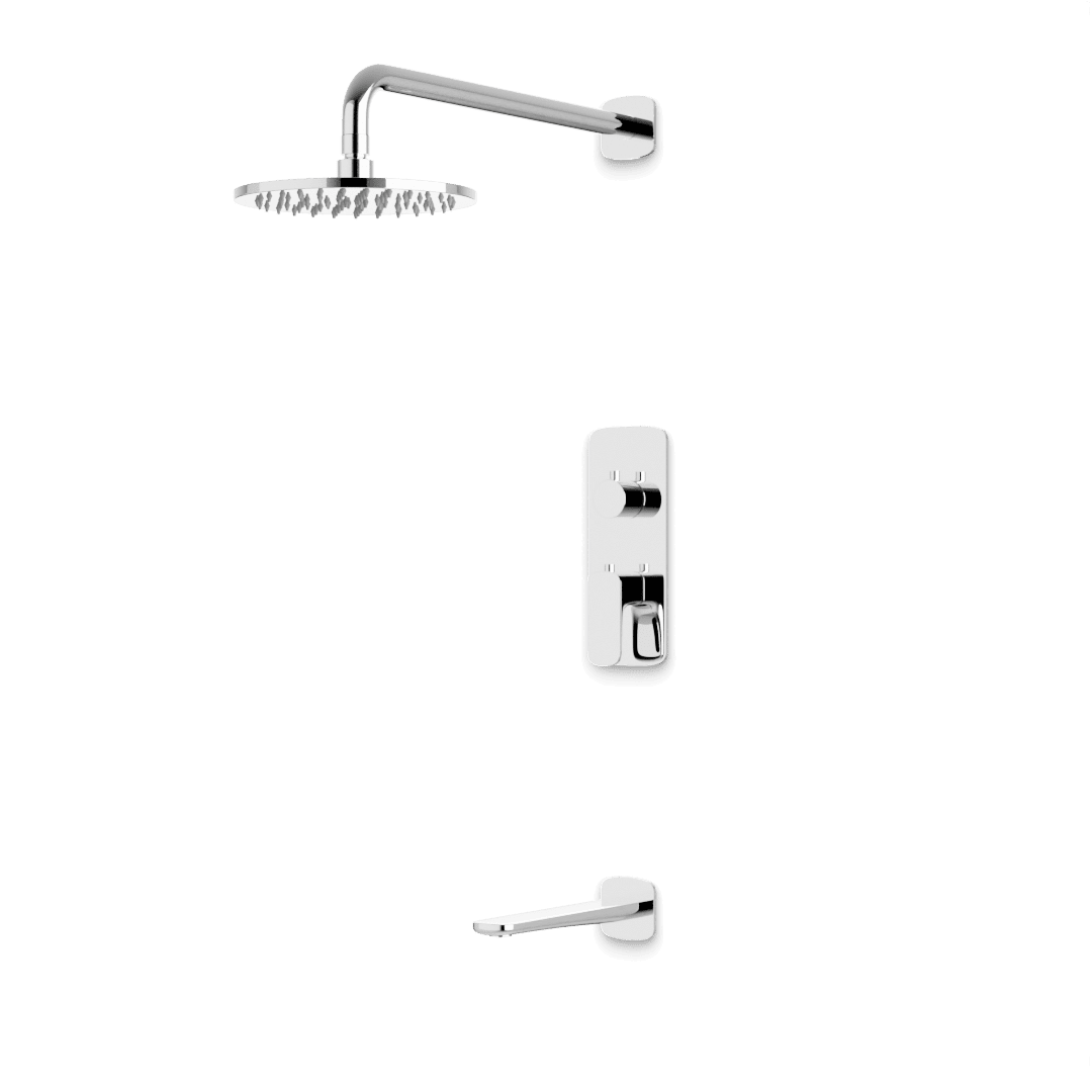 Artos Harmony Thermostatic Shower Trim Kit with Tub Filler in Chrome – 12" Shower Head Size – PS144W12TRCH