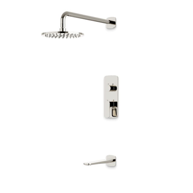 Artos Harmony Thermostatic Shower Trim Kit with Tub Filler in Polished Nickel – 8" Shower Head Size – PS144W8TRPN
