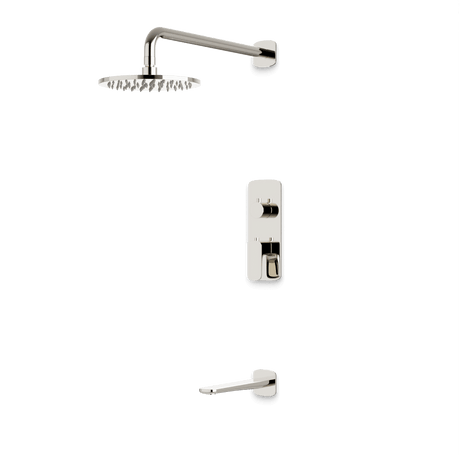 Artos Harmony Thermostatic Shower Trim Kit with Tub Filler in Polished Nickel – 12" Shower Head Size – PS144W12TRPN