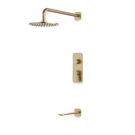 Artos Harmony Thermostatic Shower Trim Kit with Tub Filler in Satin Brass – 12" Shower Head Size – PS144W12TRSB
