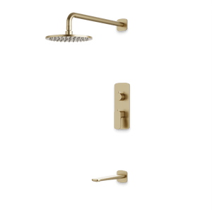Artos Harmony Thermostatic Shower Trim Kit with Tub Filler in Satin Brass – 12