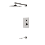 Artos Otella Thermostatic Shower Trim Kit with Tub Filler in Brushed Nickel – Wide Control Trim Style – PS145BN