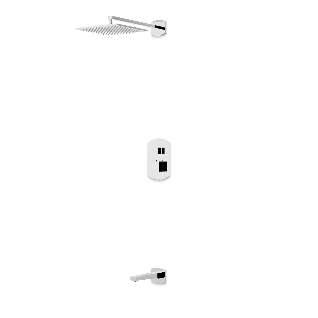 Artos Transitional Thermostatic Shower Trim Kit with Wall Mount Shower Head, Tub Filler in Chrome – PS146CH