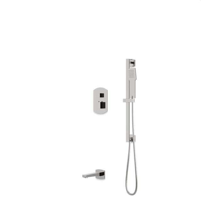 Artos Transitional Thermostatic Shower Trim Kit with Hand Shower on Slide Bar, Tub Filler in Brushed Nickel – PS150BN