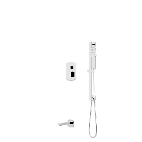 Artos Transitional Thermostatic Shower Trim Kit with Hand Shower on Slide Bar, Tub Filler in Chrome – PS150CH