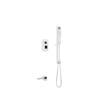 Artos Transitional Thermostatic Shower Trim Kit with Hand Shower on Slide Bar, Tub Filler in Chrome