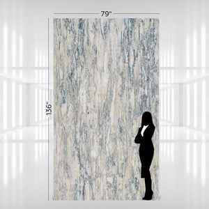Daltile Purevana Mineral Surfaces - Stone Look Silver Strata Slab 136x79 Polished 2CM ViaTech Quartz Slab