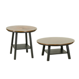 Ethan Allen Sherman Round Copper-Top Coffee and Cocktail Table