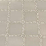 Portico pearl arabesque 10.83X15.5 glossy ceramic mesh mounted mosaic tile SMOT PT PORPEA ARABESQ product shot multiple tiles angle view