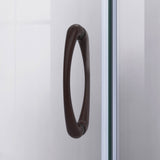 DreamLine Prime 33 in. x 74 3/4 in. Semi-Frameless Clear Glass Sliding Shower Enclosure in Oil Rubbed Bronze with Biscuit Base Kit