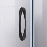 DreamLine Prime 36 in. x 74 3/4 in. Semi-Frameless Frosted Glass Sliding Shower Enclosure in Satin Black with Biscuit Base Kit