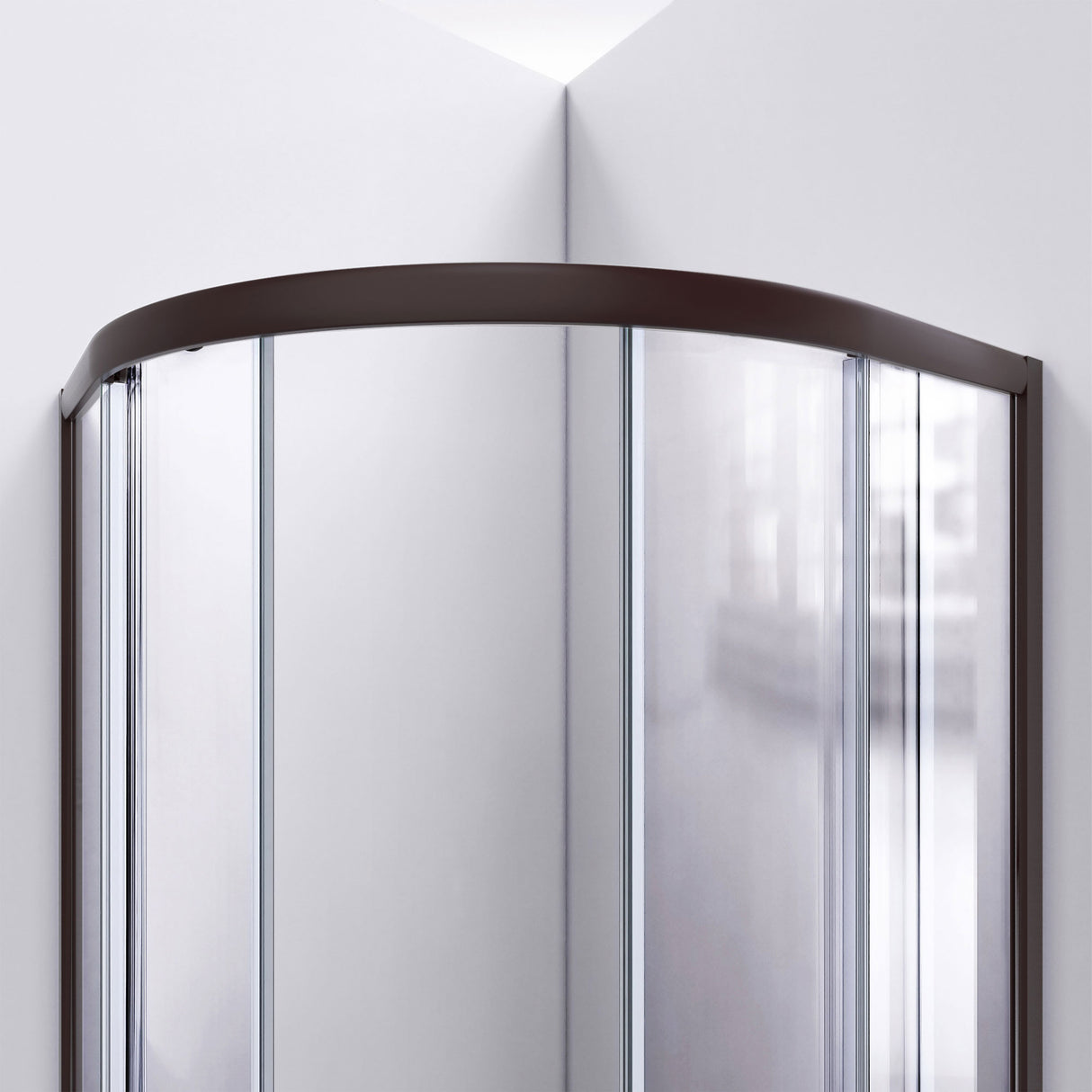 DreamLine Prime 36 in. x 74 3/4 in. Semi-Frameless Frosted Glass Sliding Shower Enclosure in Oil Rubbed Bronze, Biscuit Base Kit